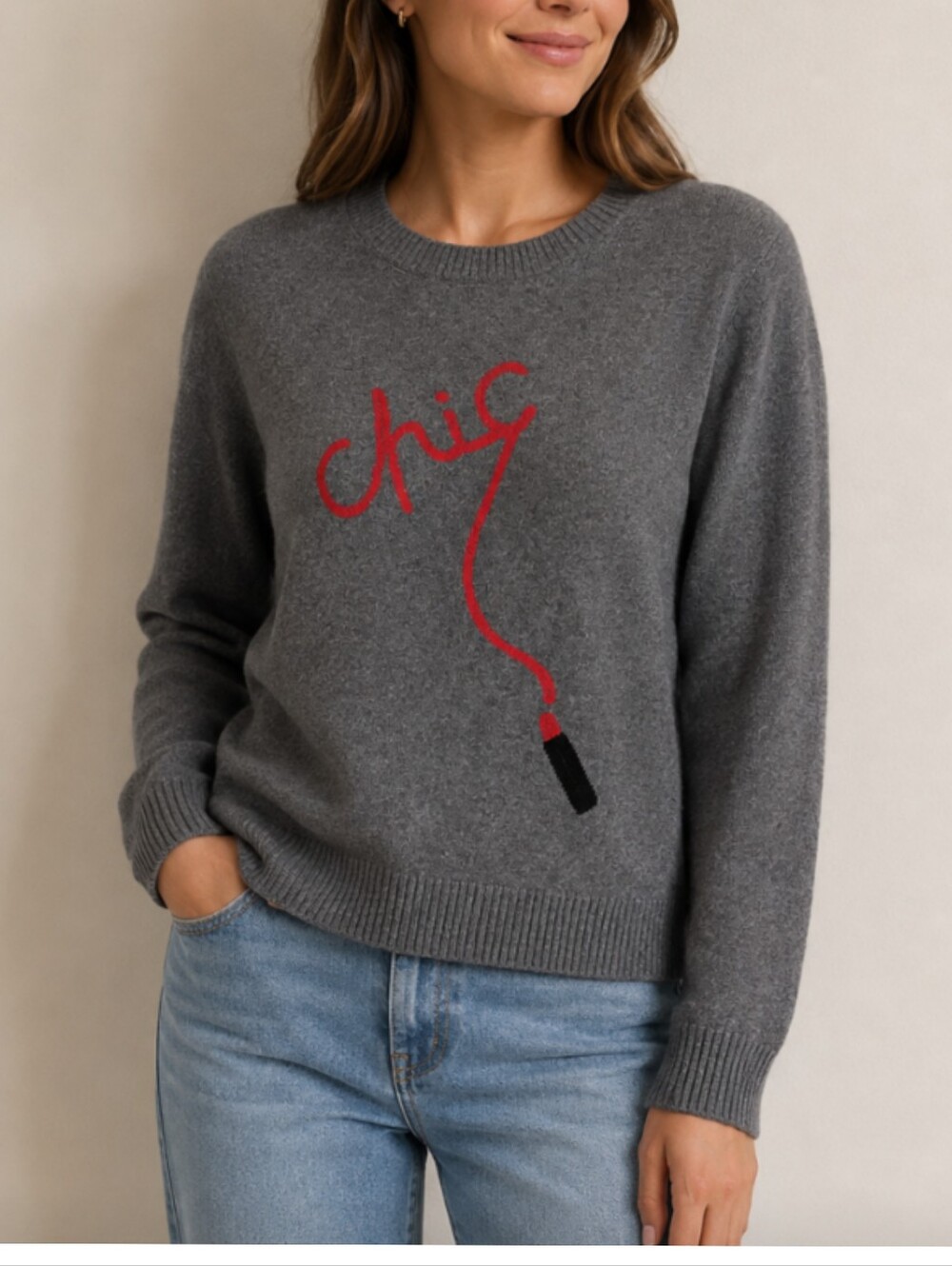 MILLY 'Chic' Crewneck Cashmere Sweater